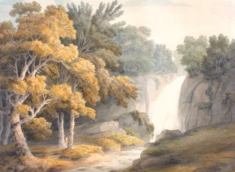 Paisaje con cascada